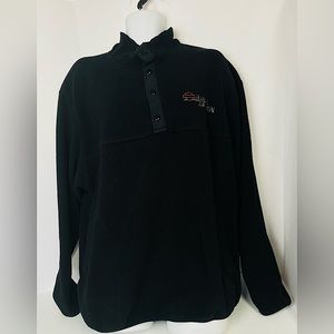 VTG Harley Davidson Men's black quarter button fleece jacket XXL
